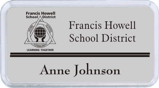 Badge Nametag Silver Frame