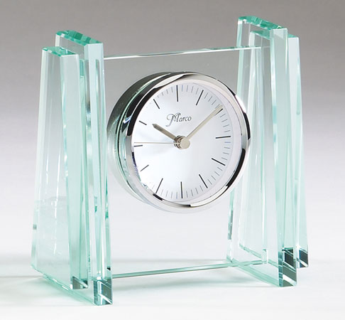 Engraved Glass Clock Award